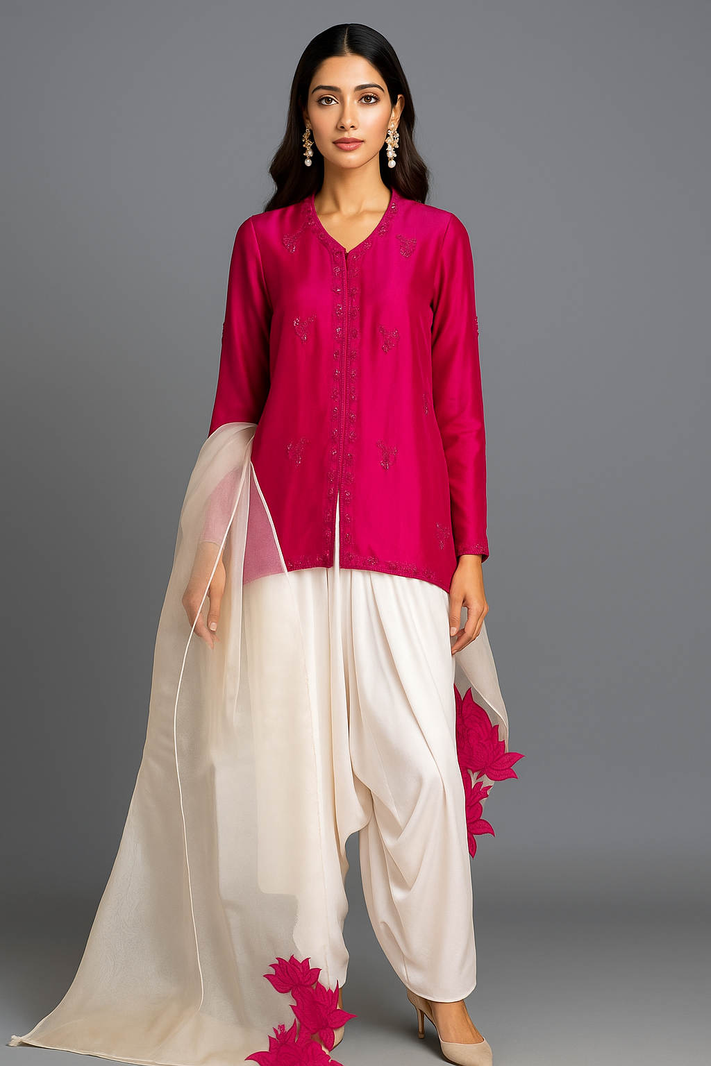 AMNA IQBAL - Hotpink and White