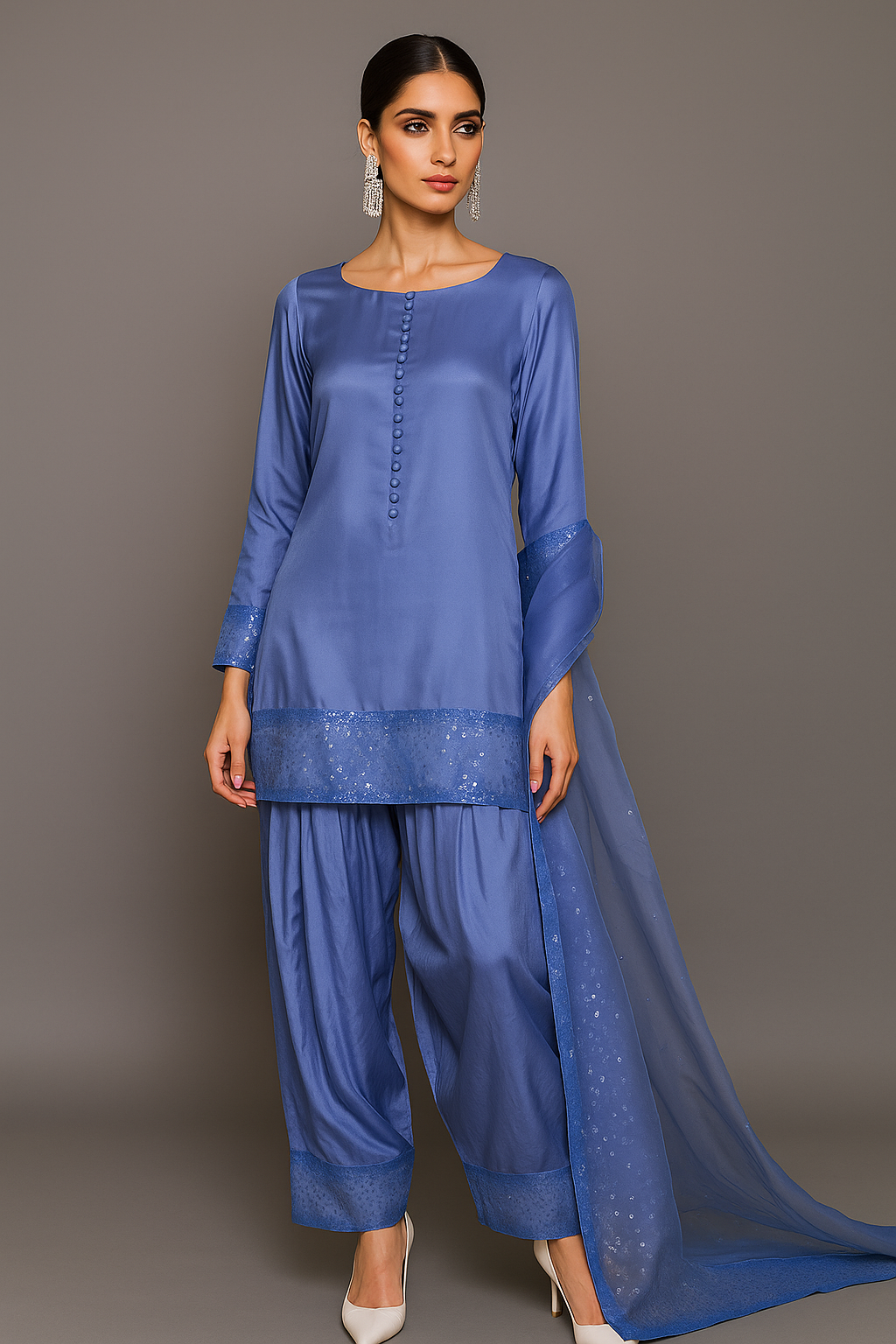MARIA RAO - Cornflower Blue Farshi