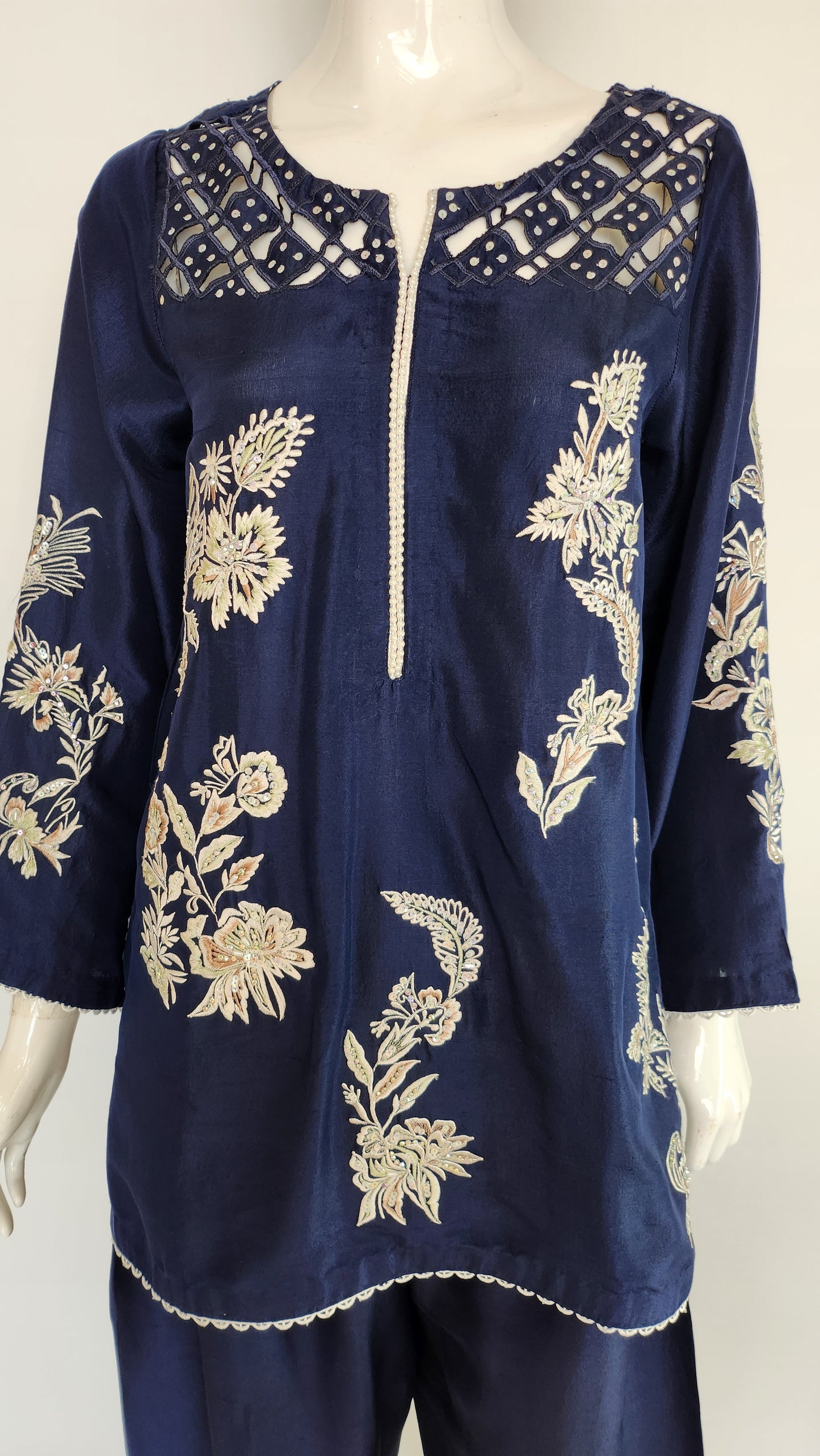 FARAH ZUBAIR - Midnight Blue Cutwork