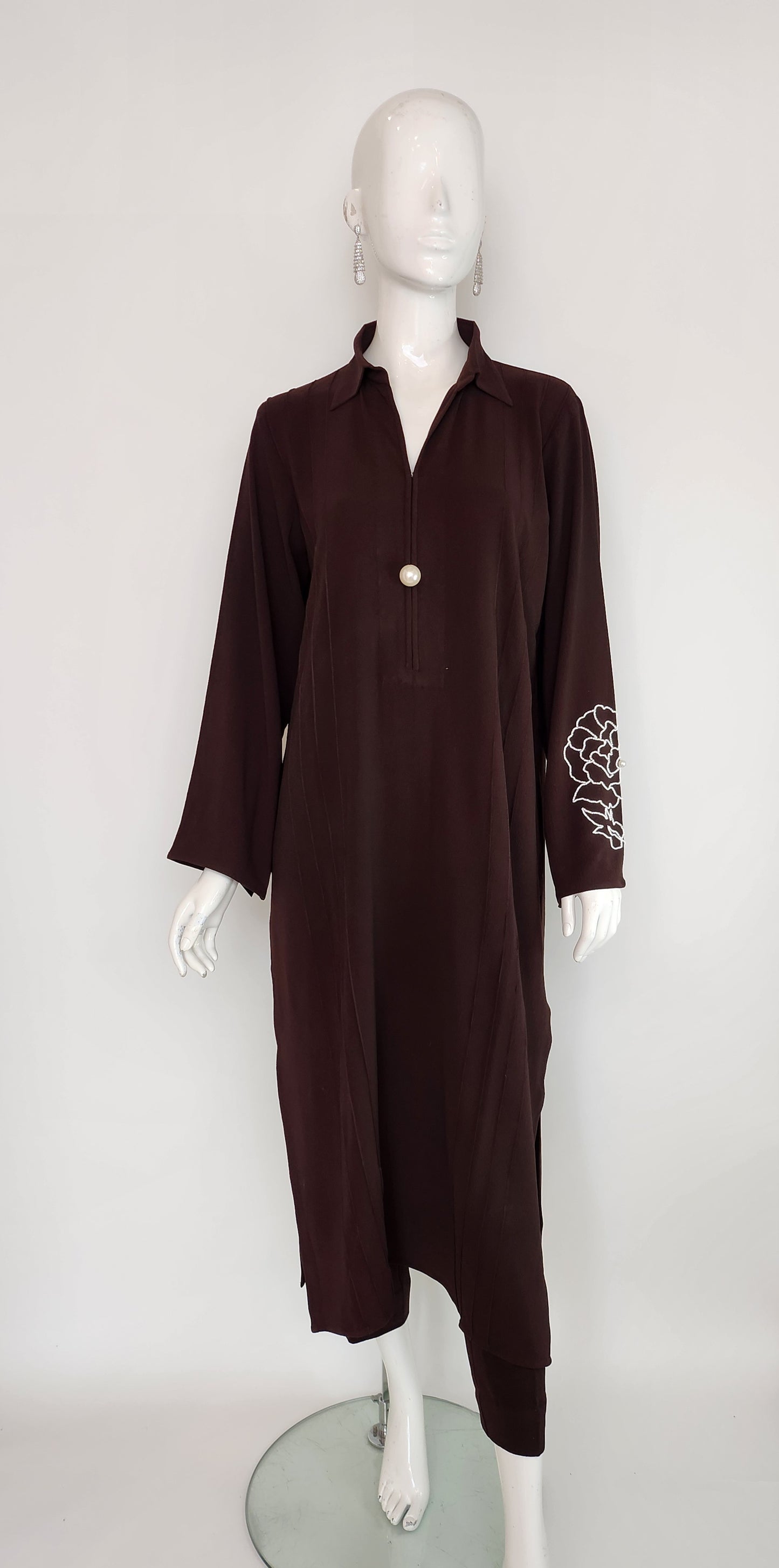 AMNA IQBAL - Brown Coord Set
