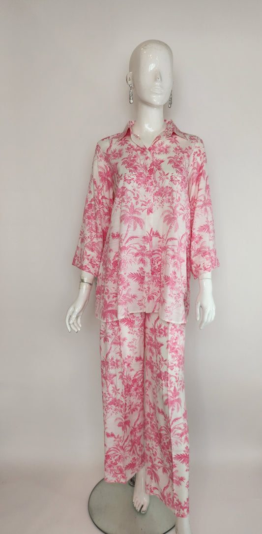 AMNA IQBAL - Pink Printed Coord Set