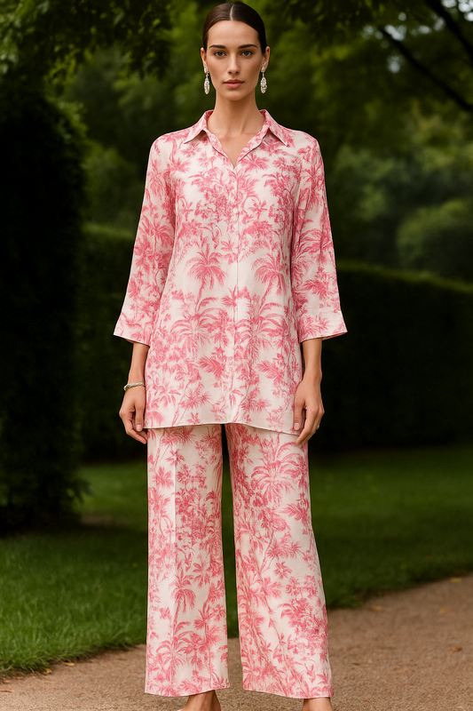 AMNA IQBAL - Pink Printed Coord Set