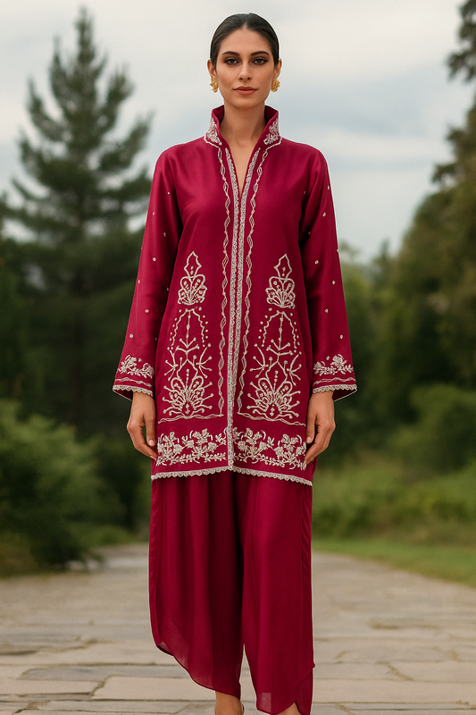 MAHOGANY - Magenta with white print