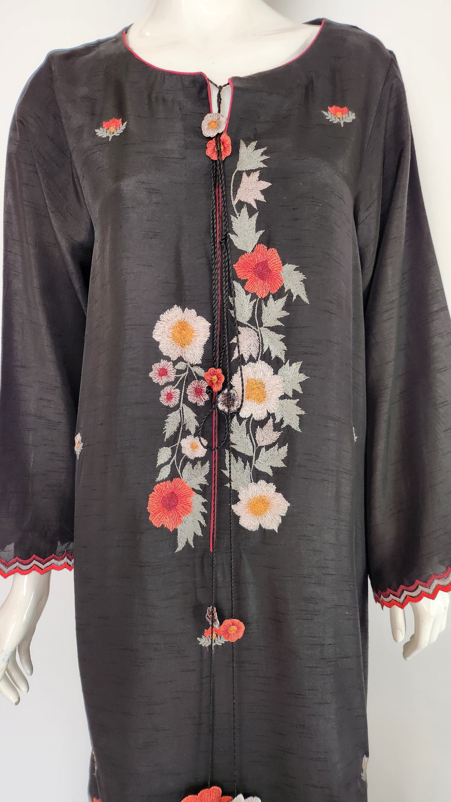 Wajeeha Ansari - Black Kaftan with embroidery