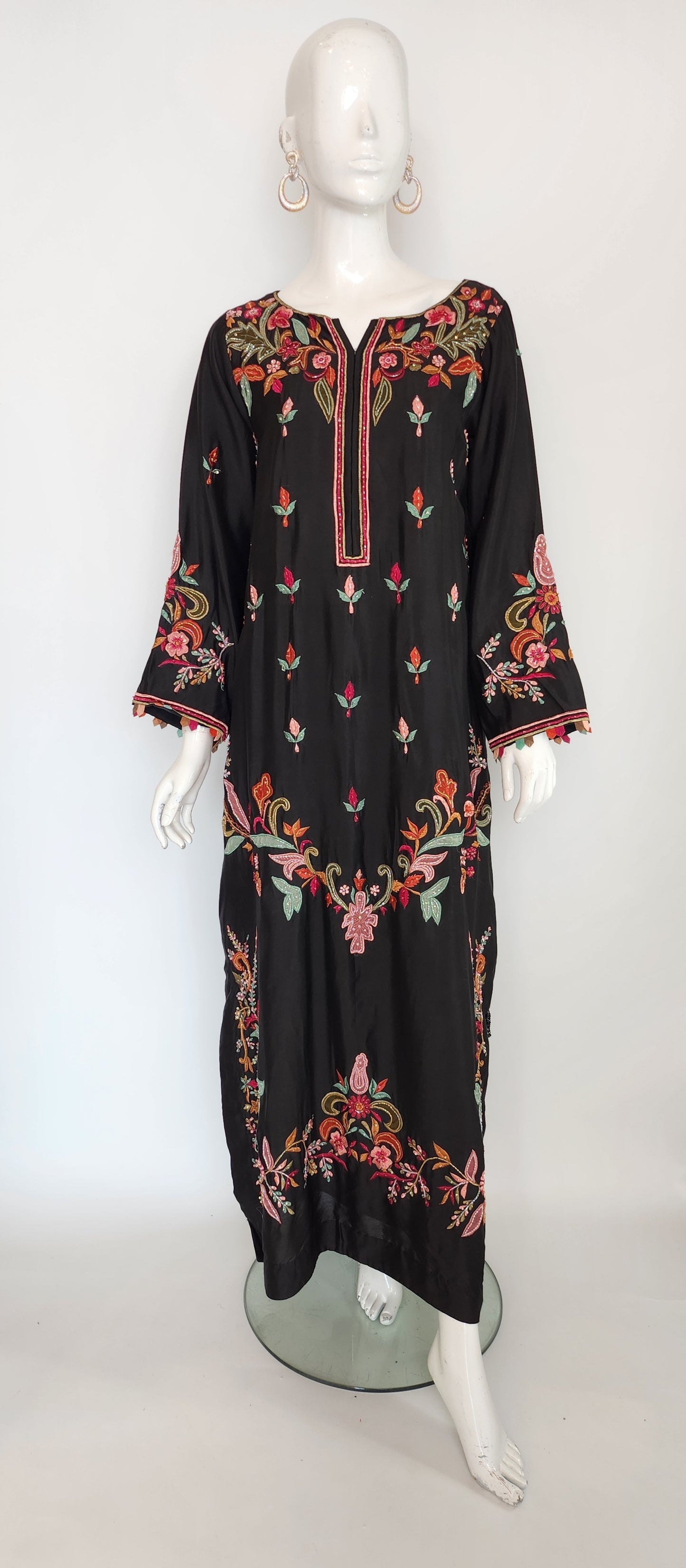 SAMMY K - Long Black Full Embroidered