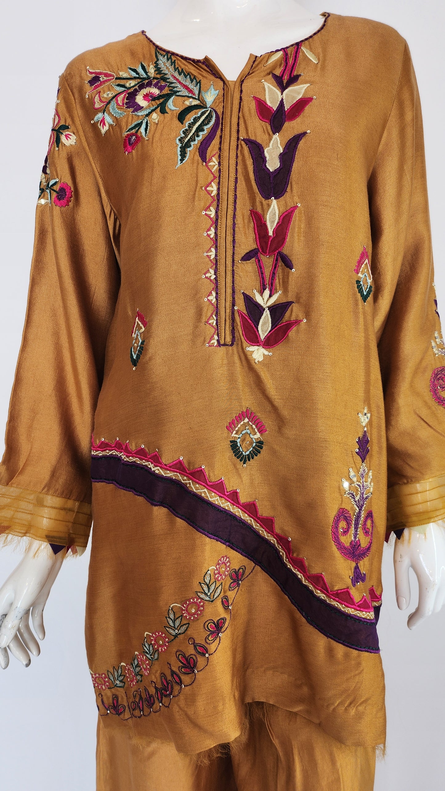 SAMMY K - Mustard multi color embroidery