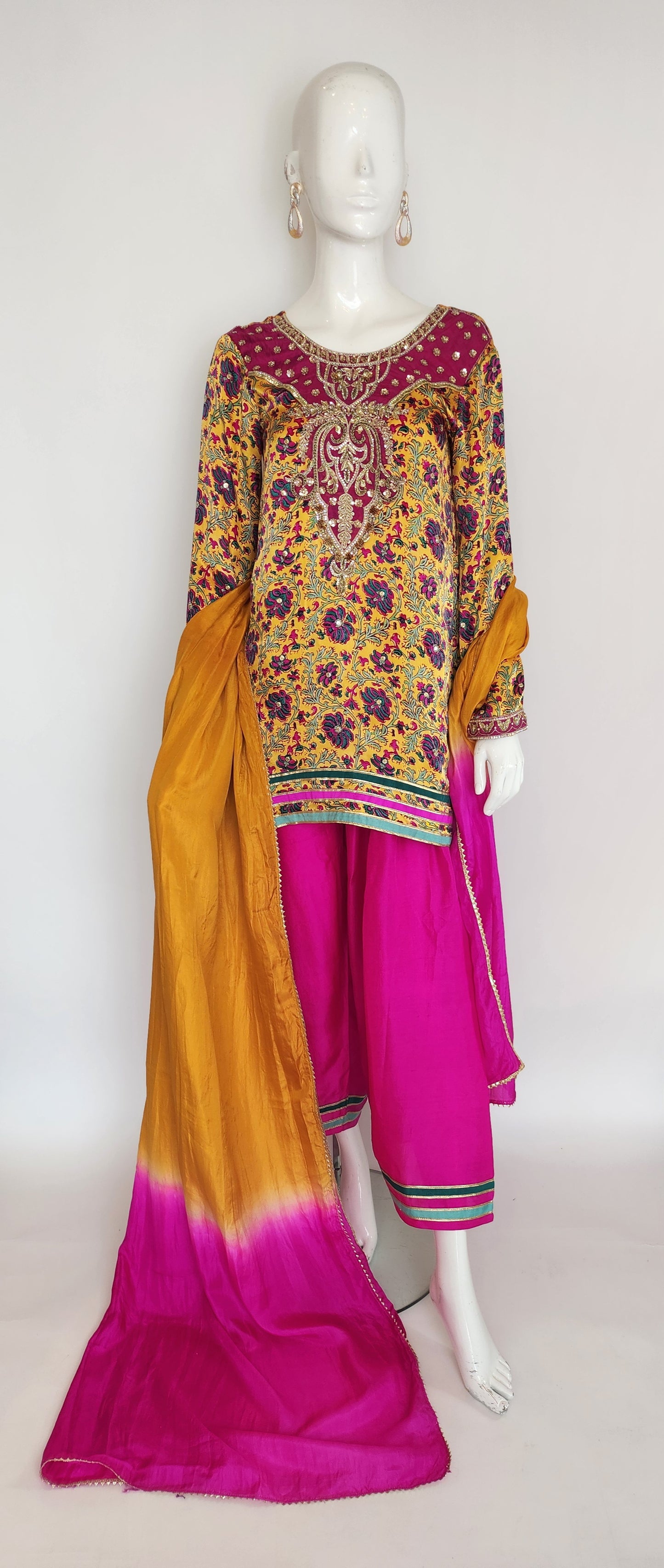 SAMMY K - Yellow pink Printed