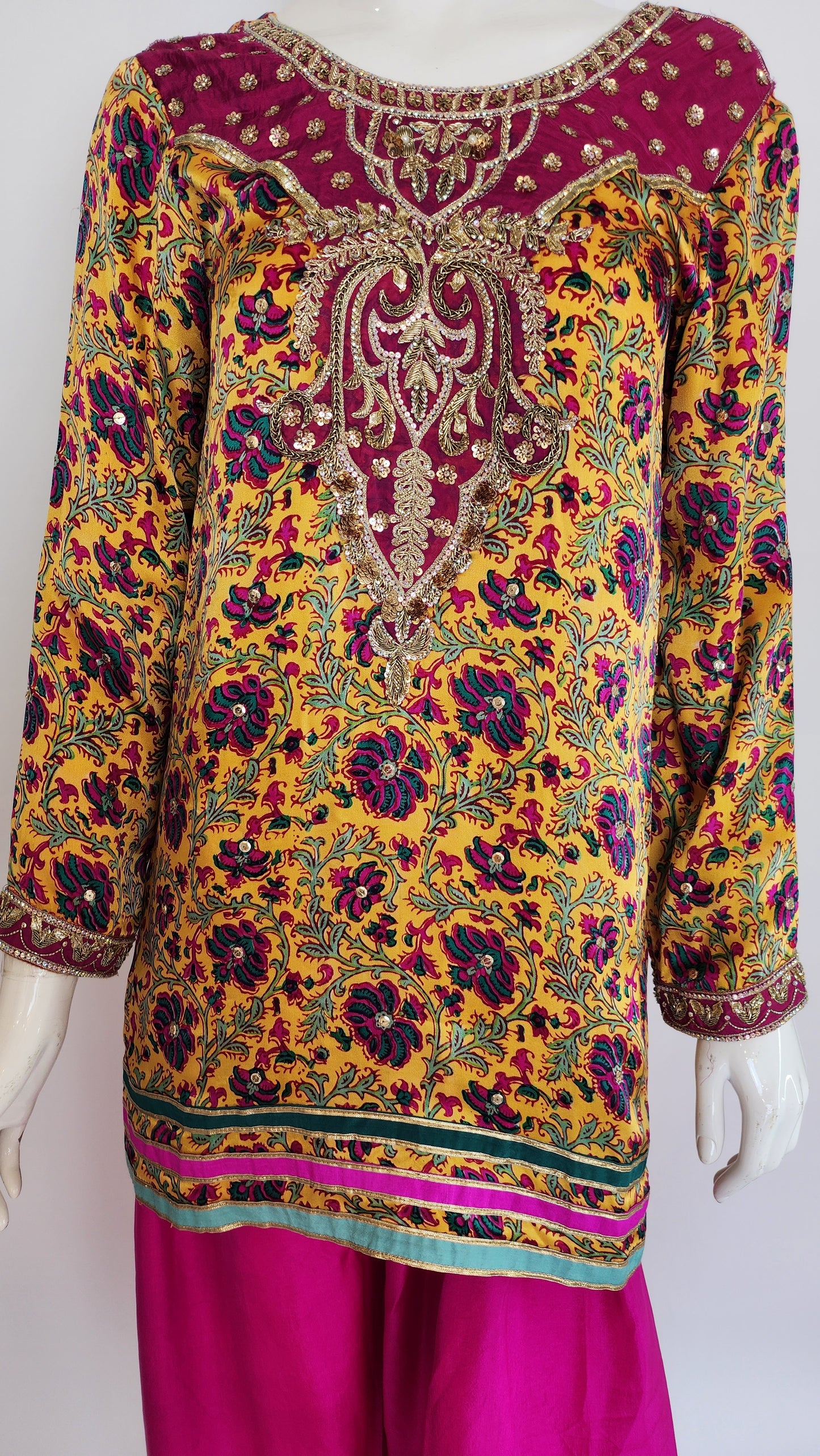 SAMMY K - Yellow pink Printed