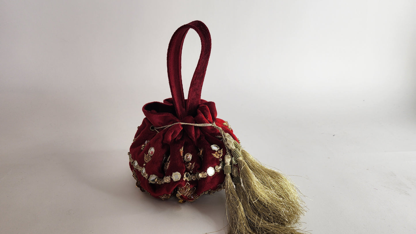 Mehak Yaqoob Couture - Red Small Potli