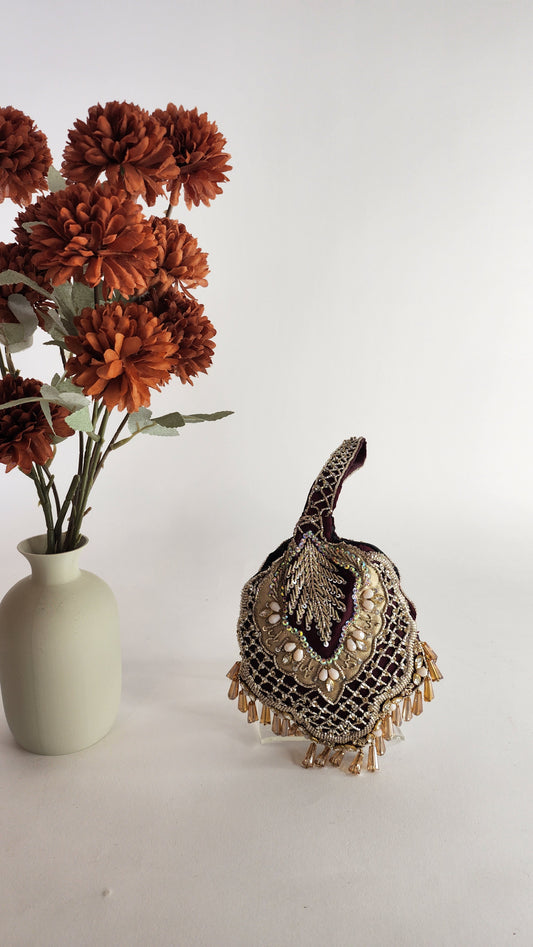 Mehak Yaqoob Couture - Maroon Small Potli
