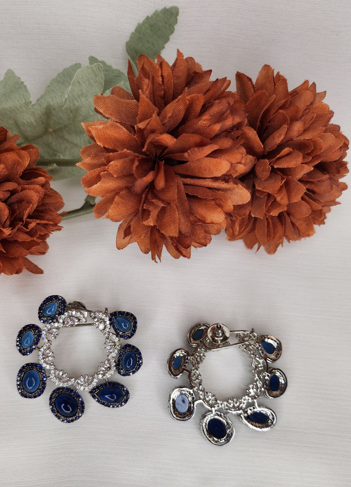 Dahlia by Sehar Zafar - Blue and Silver Earrings