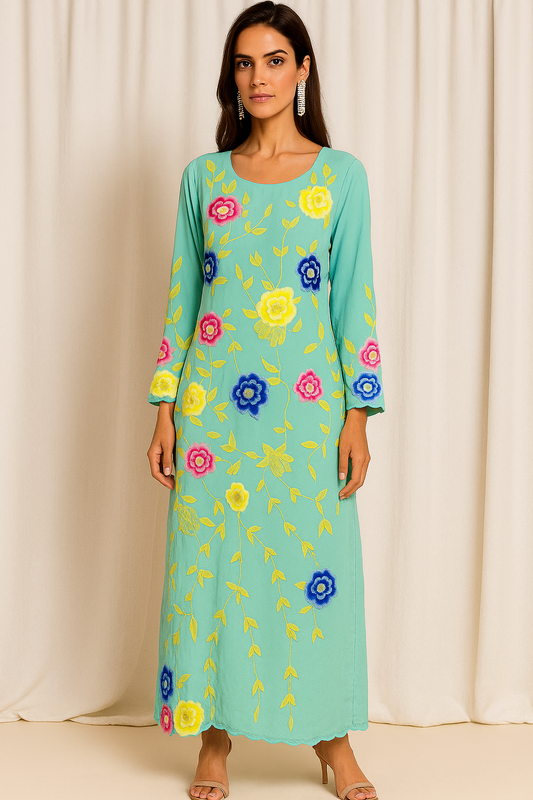 SAMMY K - Sky Blue Long with embroidery
