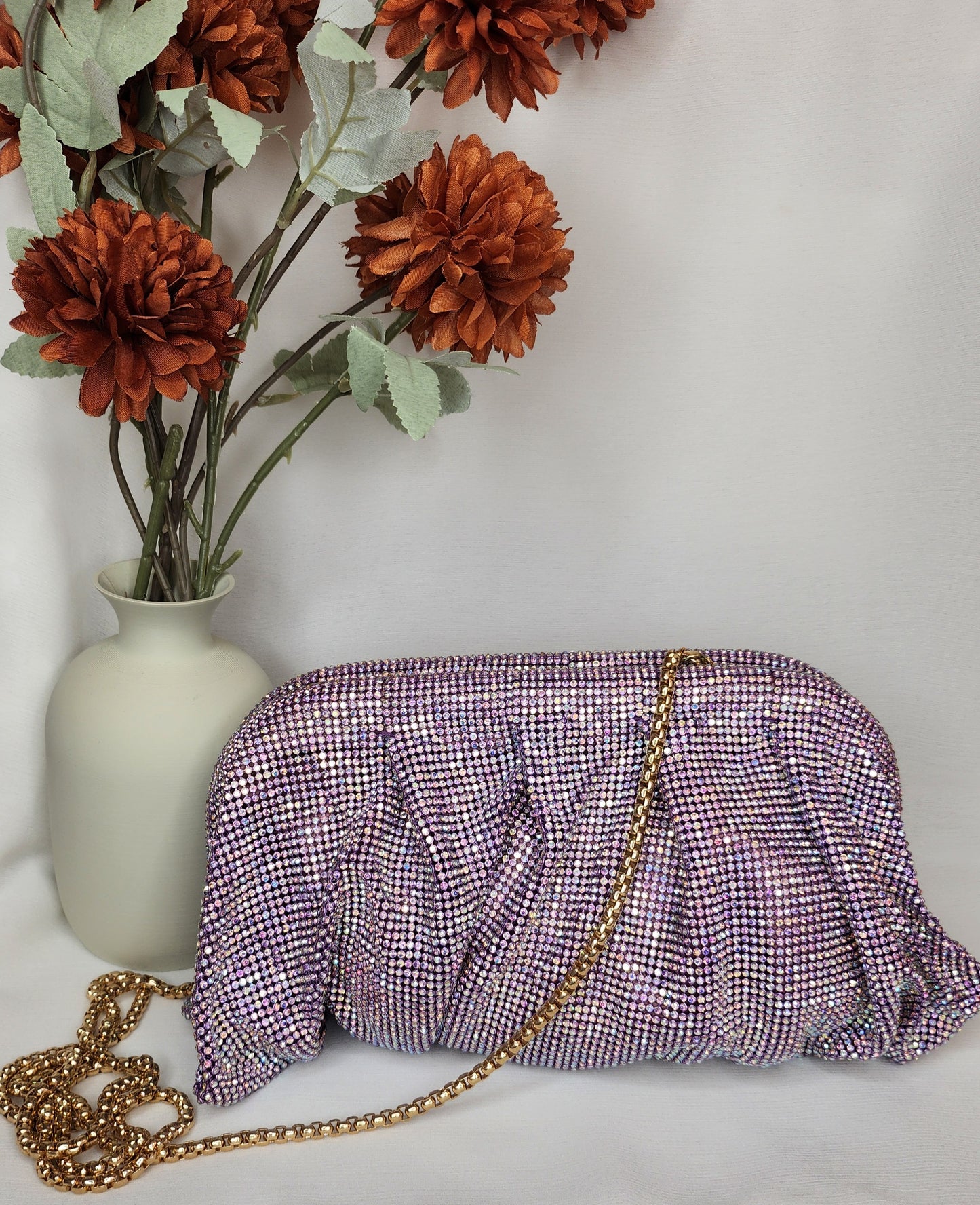 Dahlia by Sehar Zafar - Purple Stone Clutches