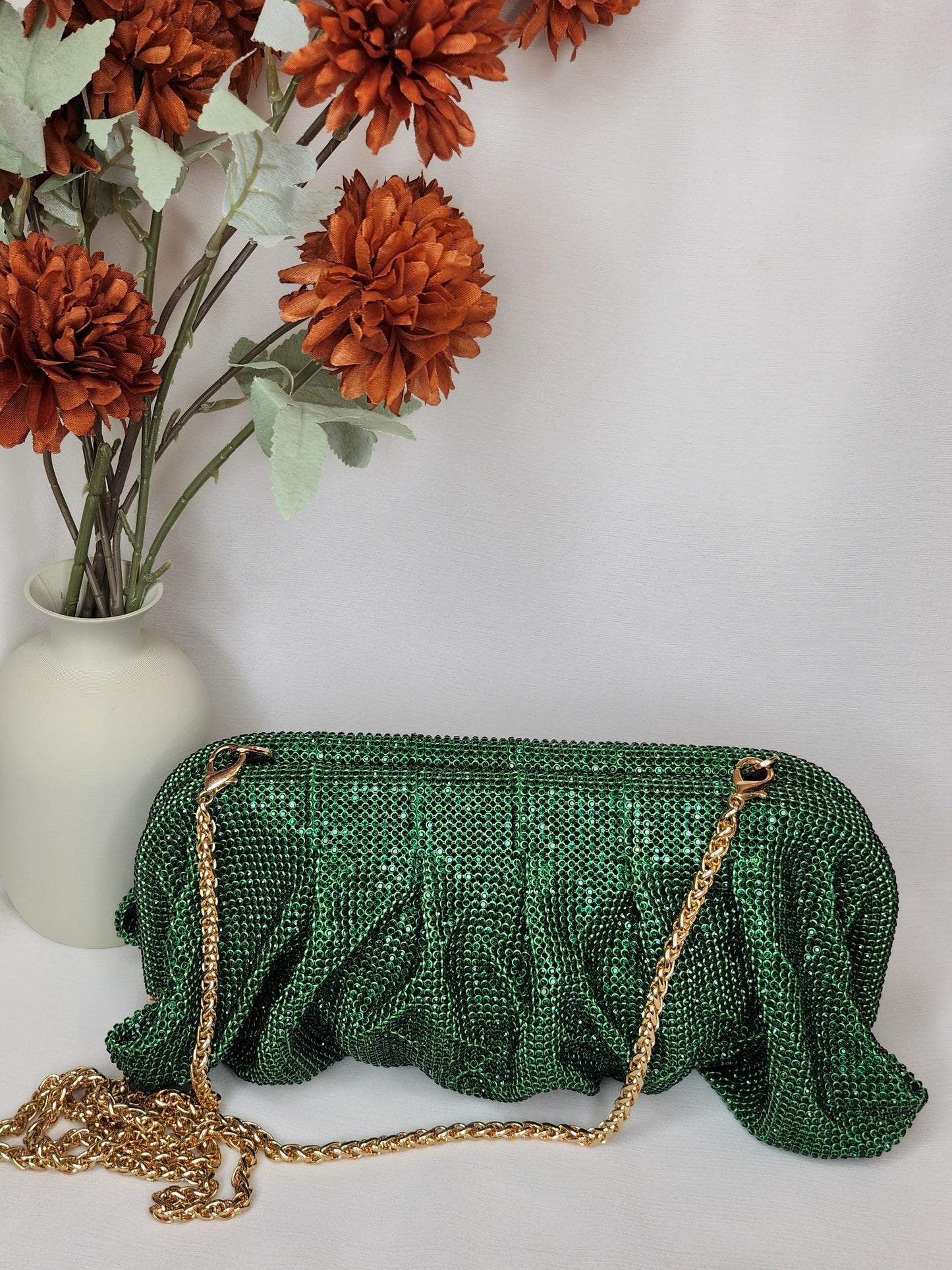 Dahlia by Sehar Zafar - Green Stone Clutches