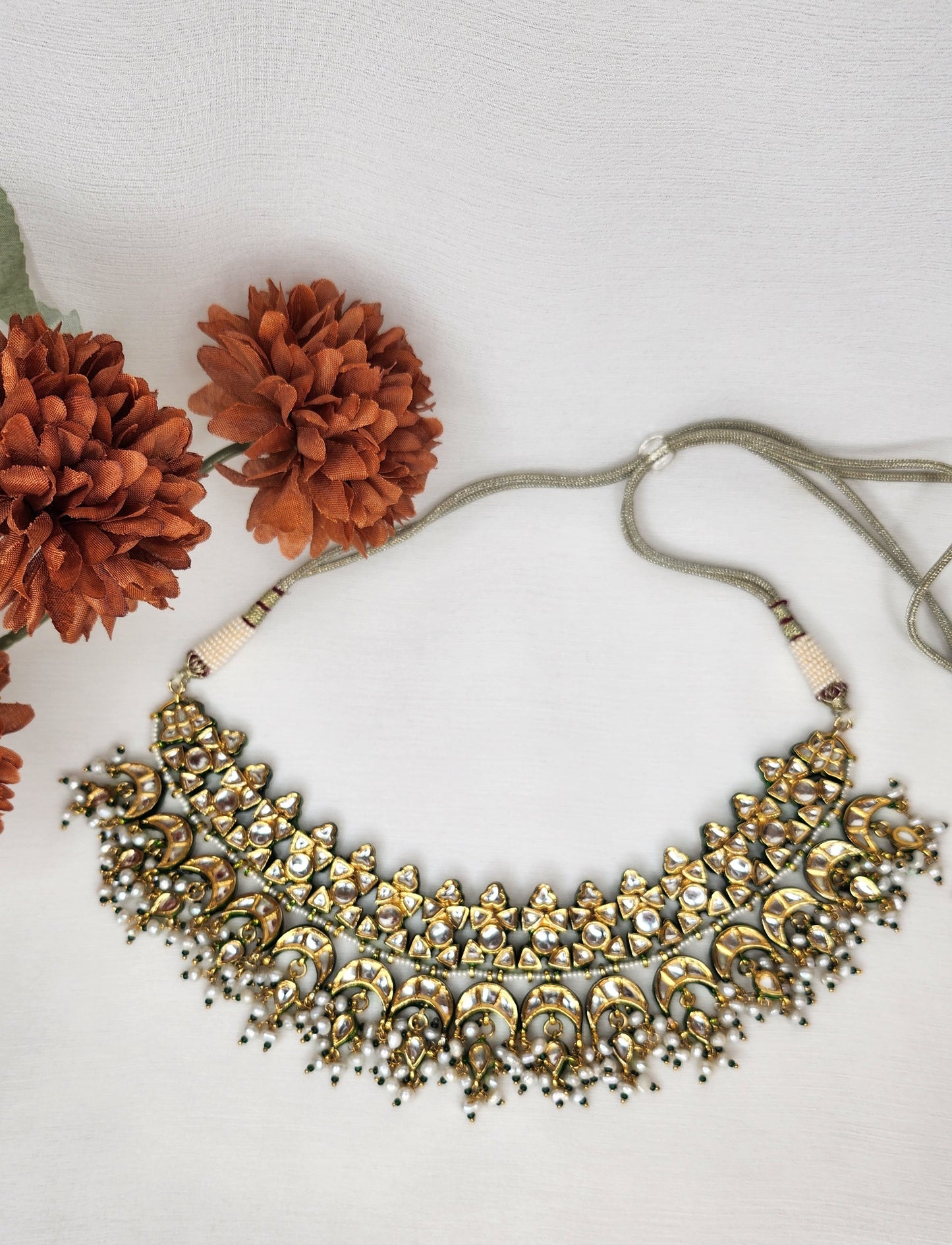 VIVINIA By Vidhi Mehra - Kundan with Green Bead Set