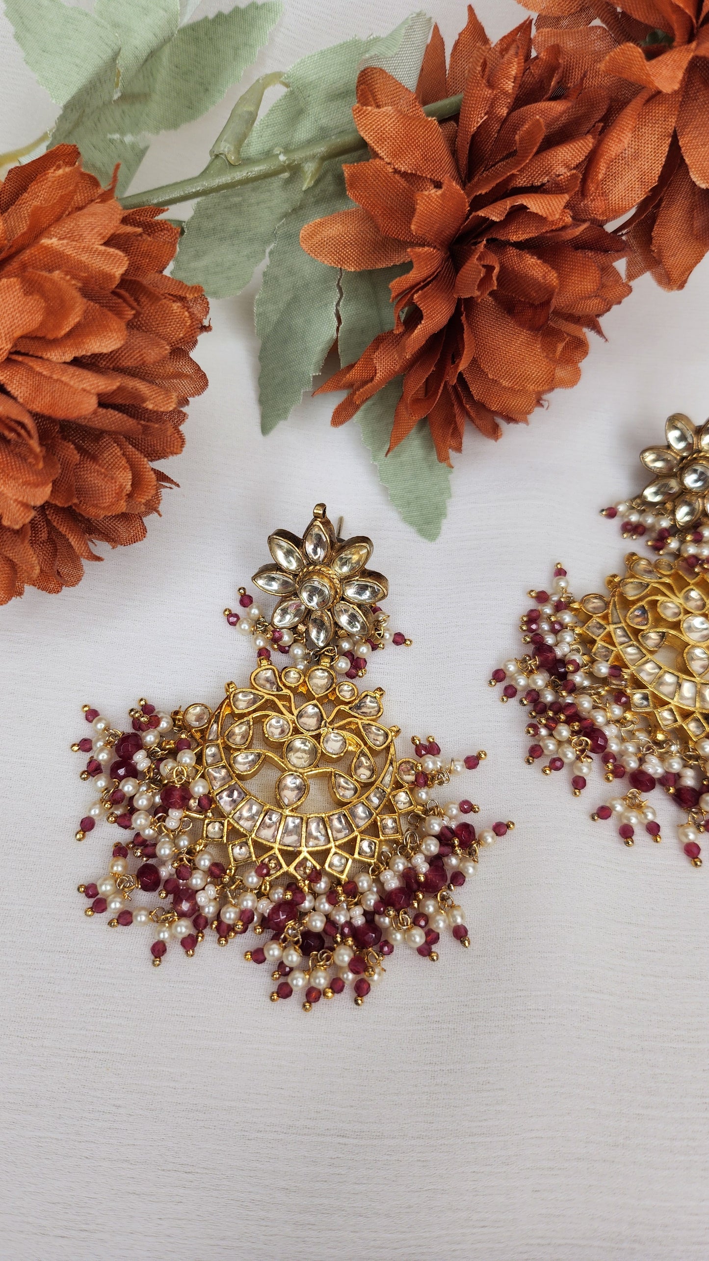 VIVINIA By Vidhi Mehra - Pink and Kundan Earrings