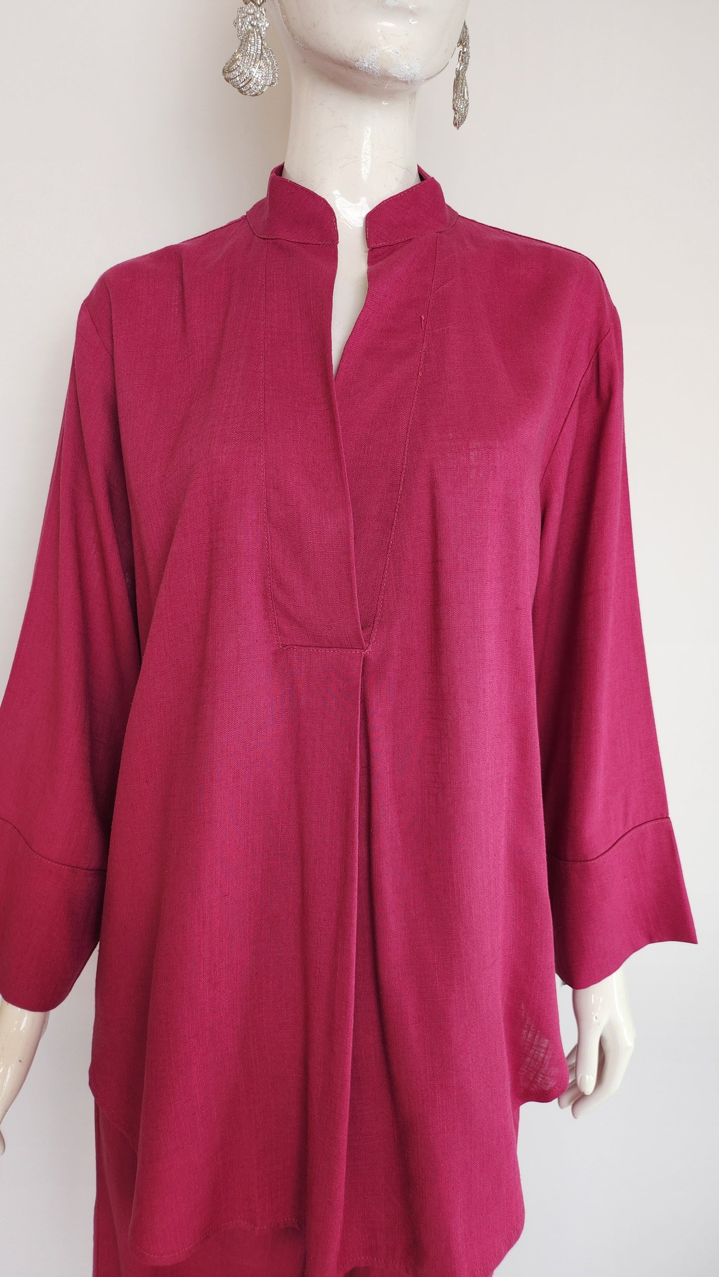 SOBIA GULZAD - Fuchsia Buttonless Linen Set