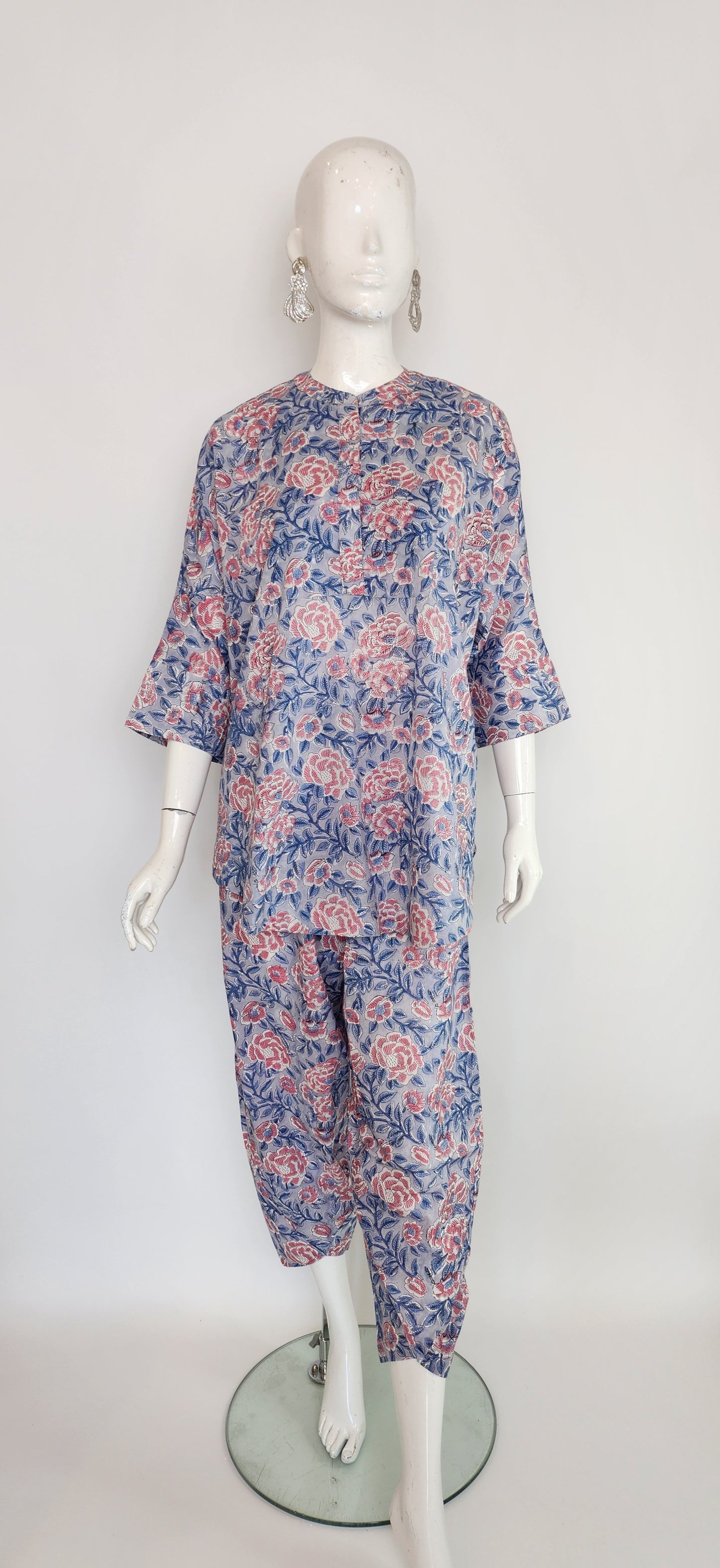SOBIA GULZAD -  Blue printed coord set