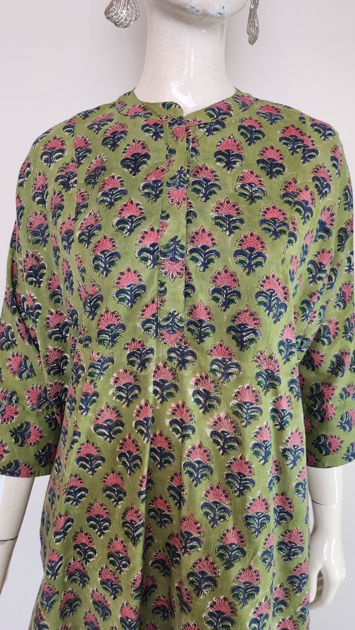 SOBIA GULZAD - Lime Green Block Print Set