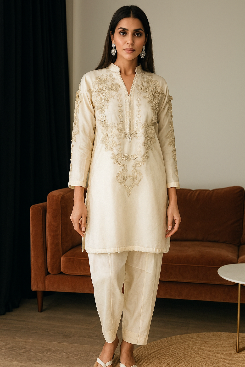 THREADS AND MOTIFS - Off White 3d Embroidered