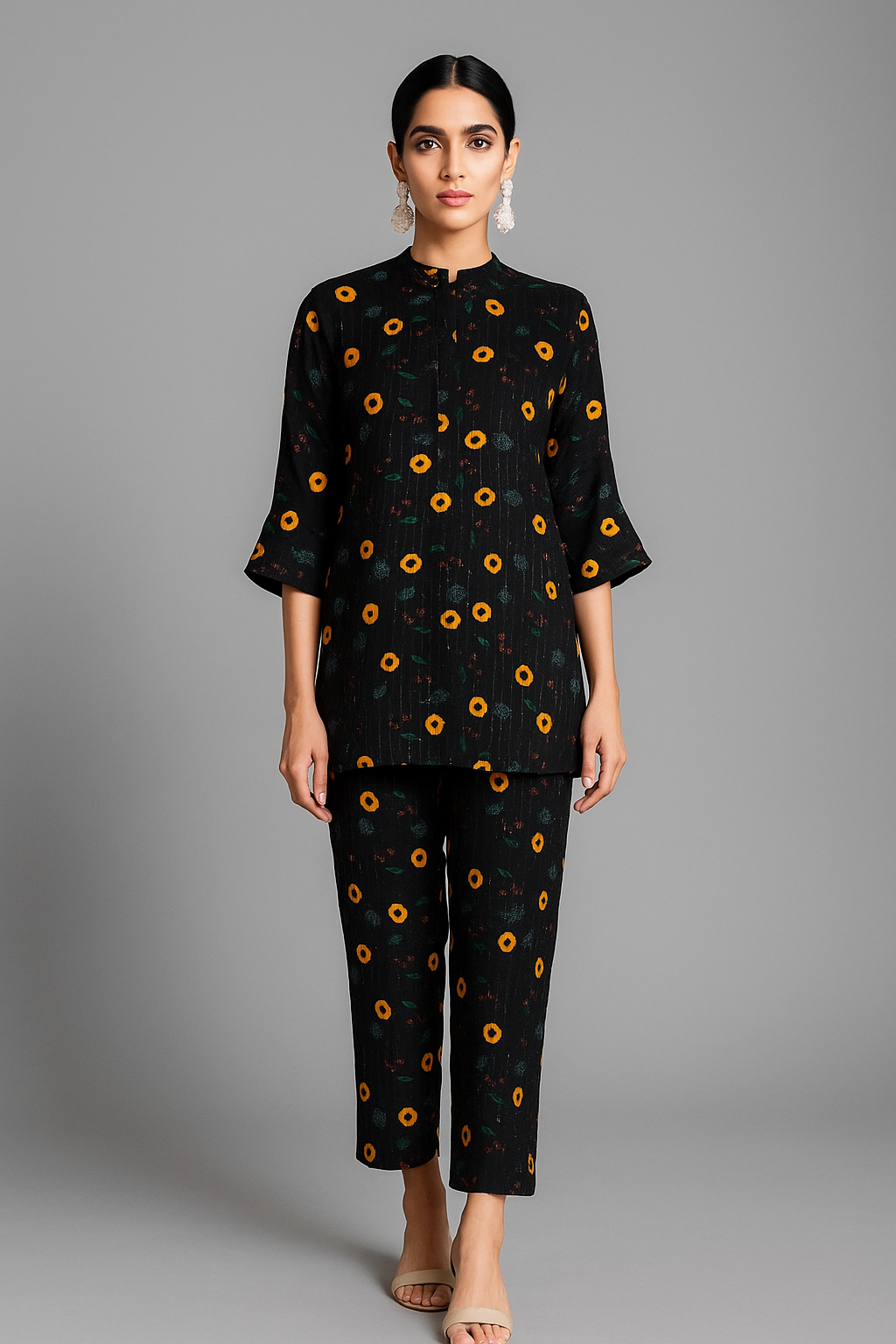 SOBIA GULZAD - Black Sequin Nia Mia With Trousers
