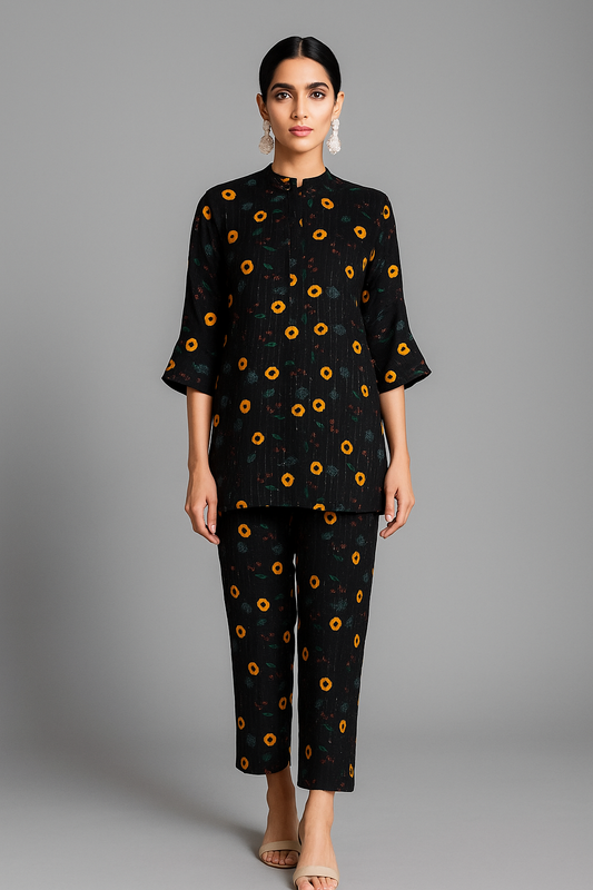 SOBIA GULZAD - Black Sequin Nia Mia With Trousers