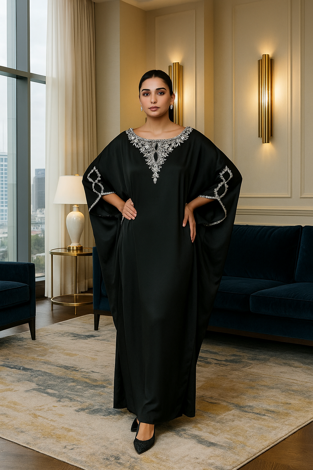 ASHJAIN SAFWAN - Black  Kaftan
