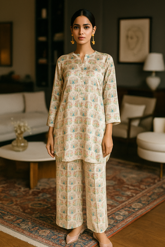 ASHJAIN SAFWAN  -  Ivory co-ord set