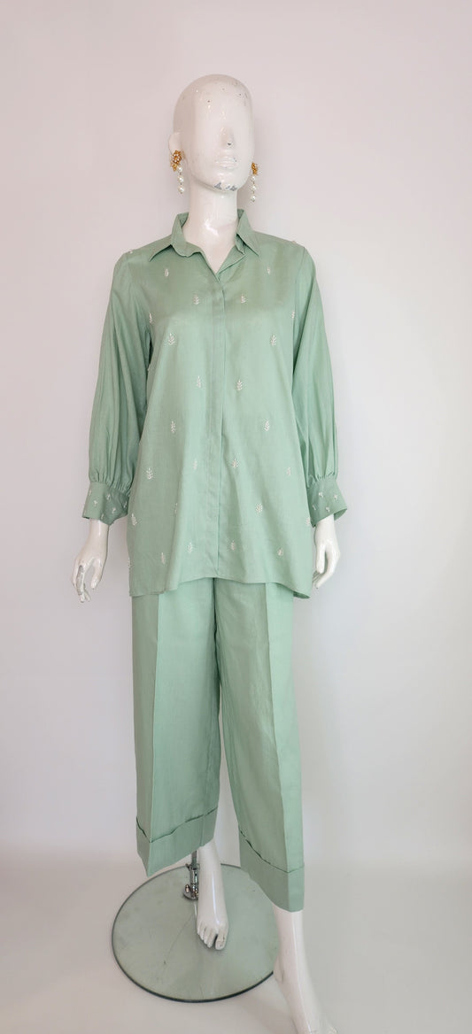 AMNA IQBAL - Mint Green Coord Set