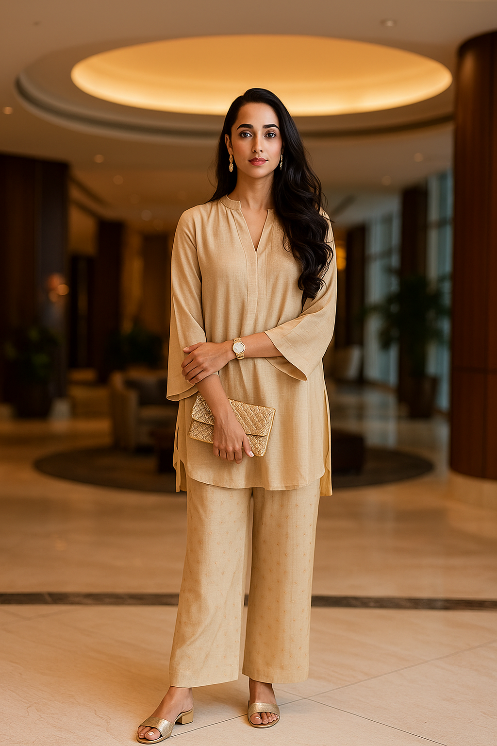 SOBIA GULZAD - Beige with Sequins Pants