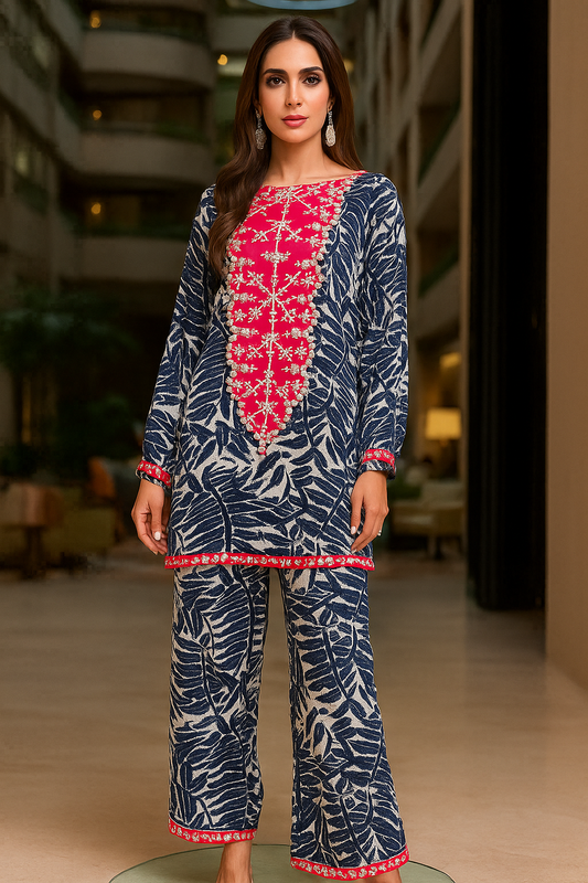 MARIA RAO - Navy Blue Printed