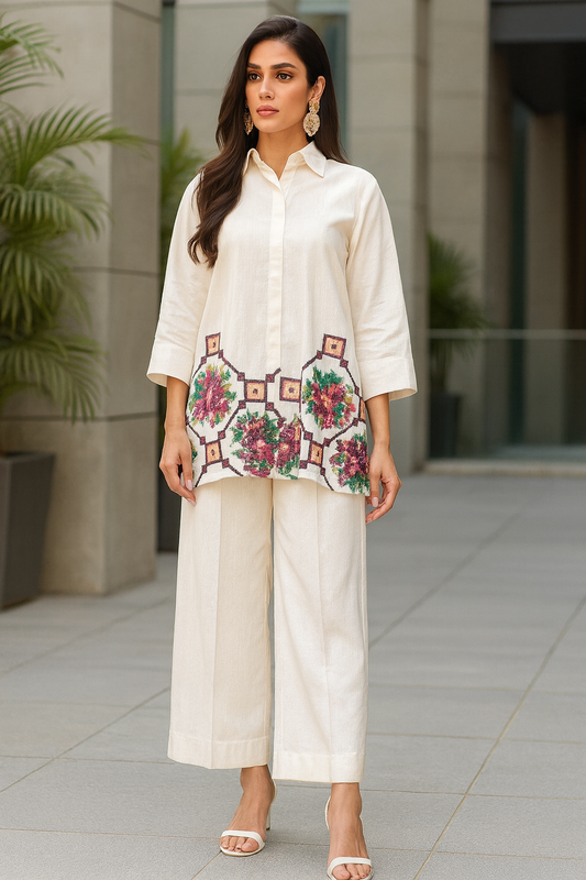 AMNA IQBAL - White Cross Stitch