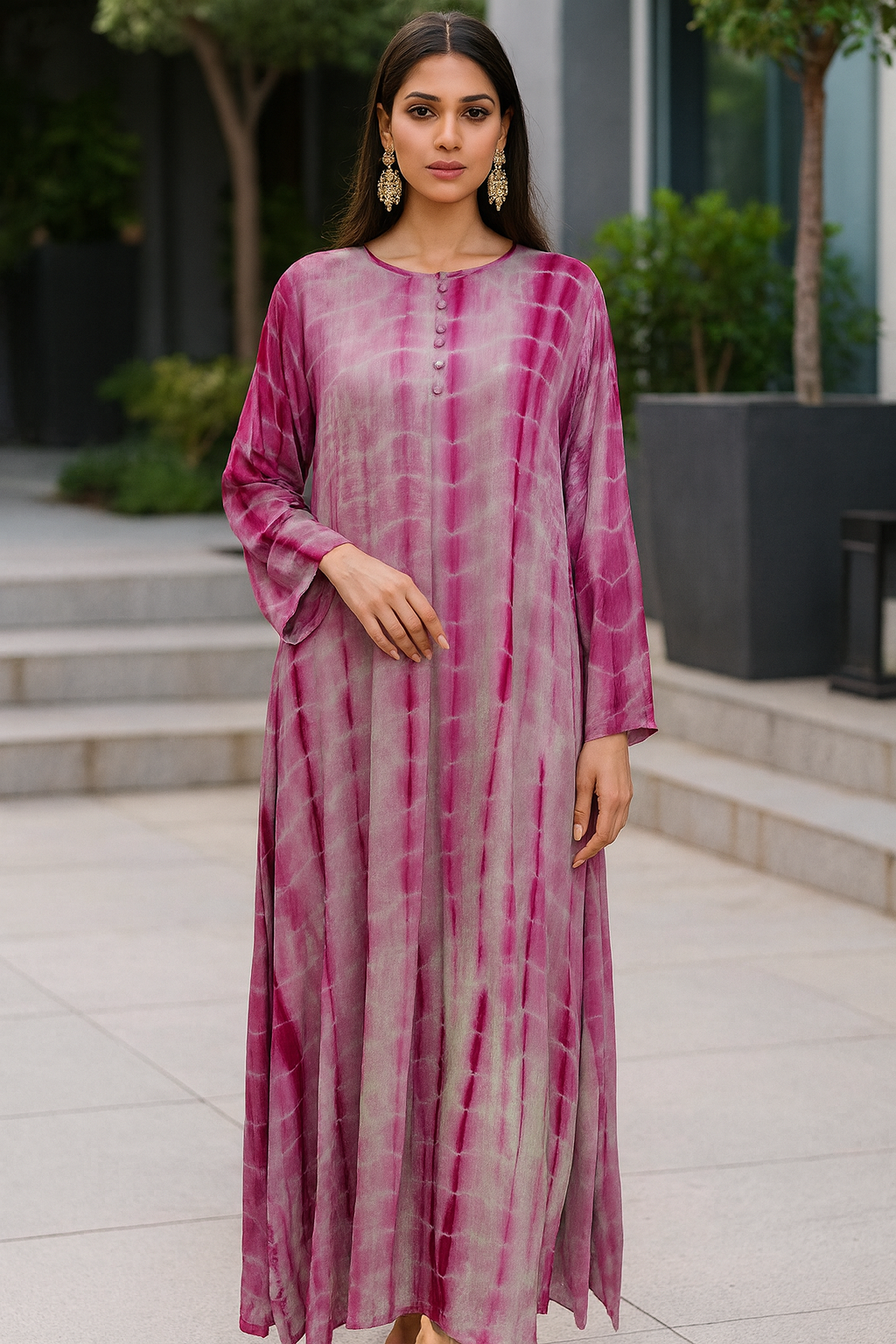 SOBIA GULZAD-Grey Pink Muse Dress