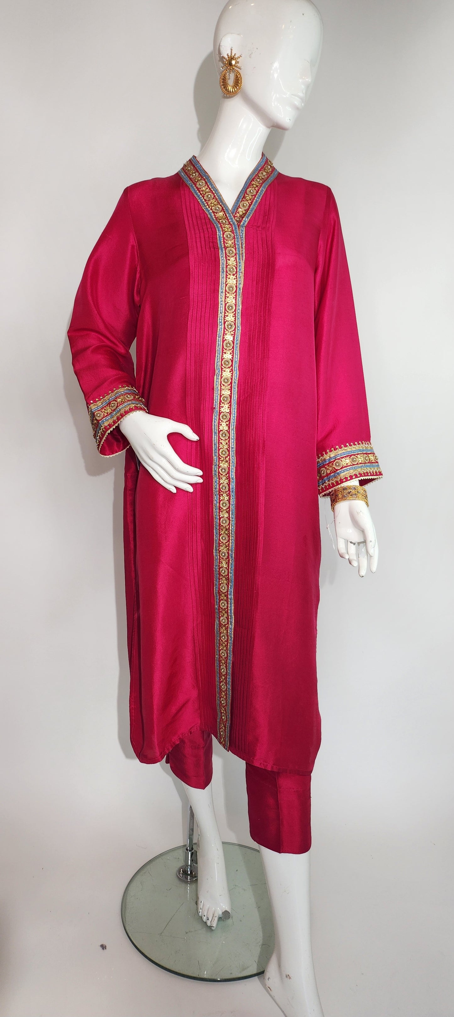 KOMAL LAKHANI- Komal Green B/Print in C/Maroon