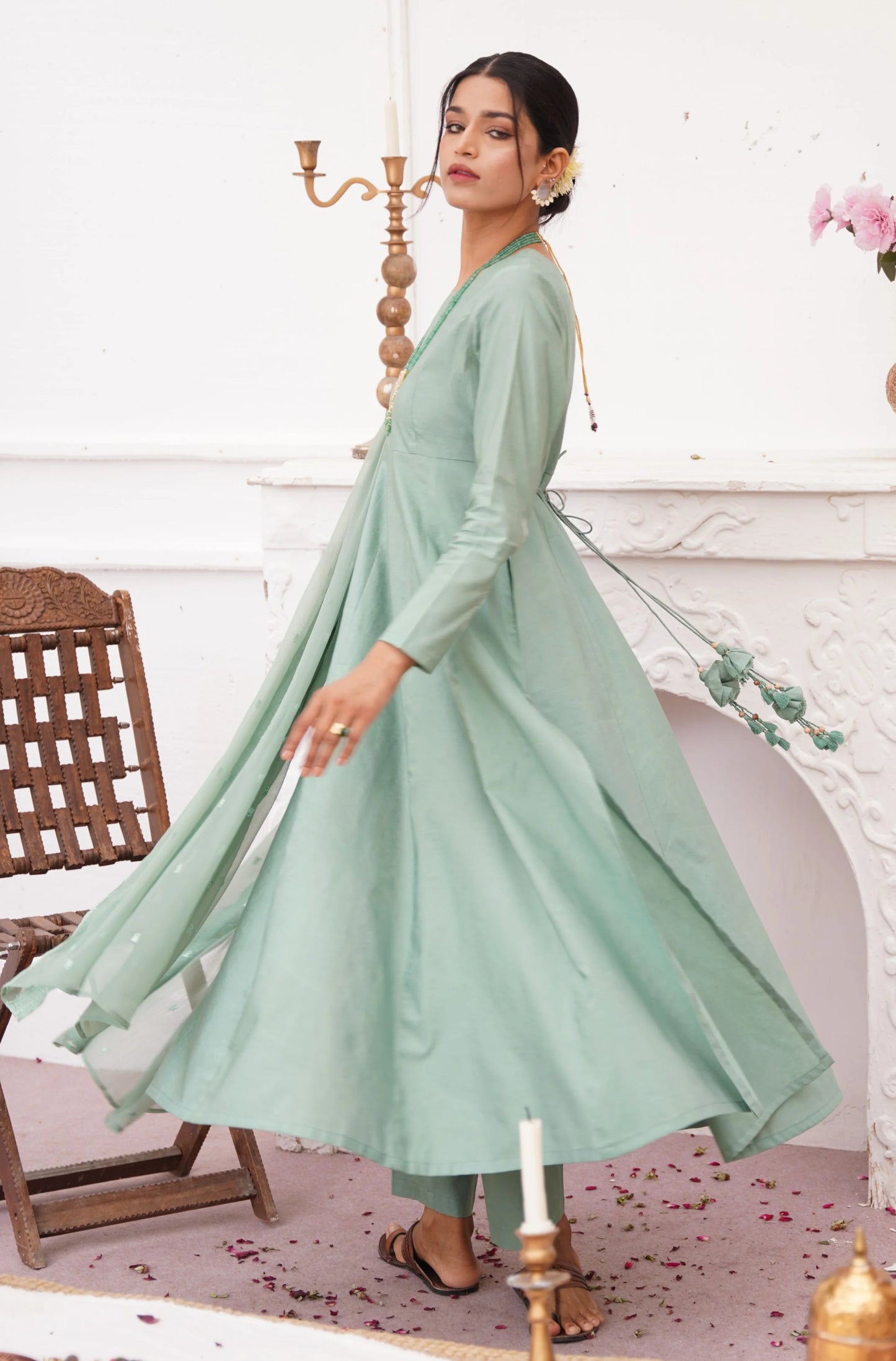Manto -  Jahaan Anarkali Sage Green