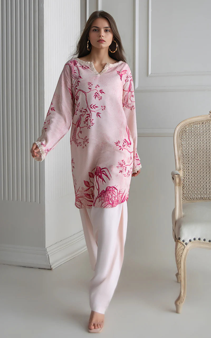 THREADS AND MOTIFS - Baby Pink Printed