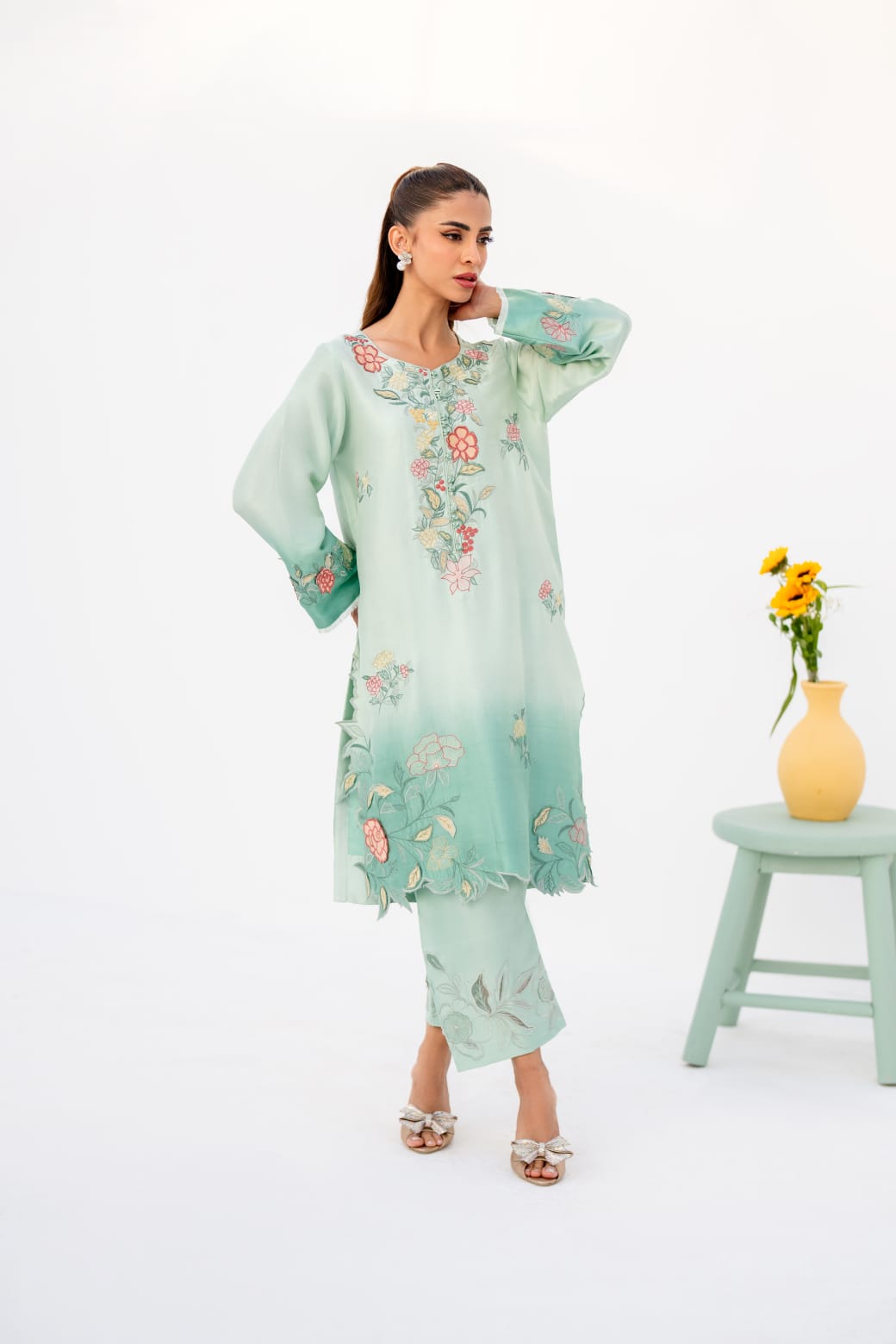 KOMAL LAKHANI - Green GIzri Shaded