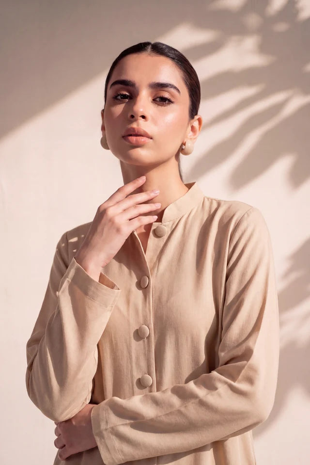 HUMAYUN ALAMGIR WOMENSWEAR-Beige ballon coords