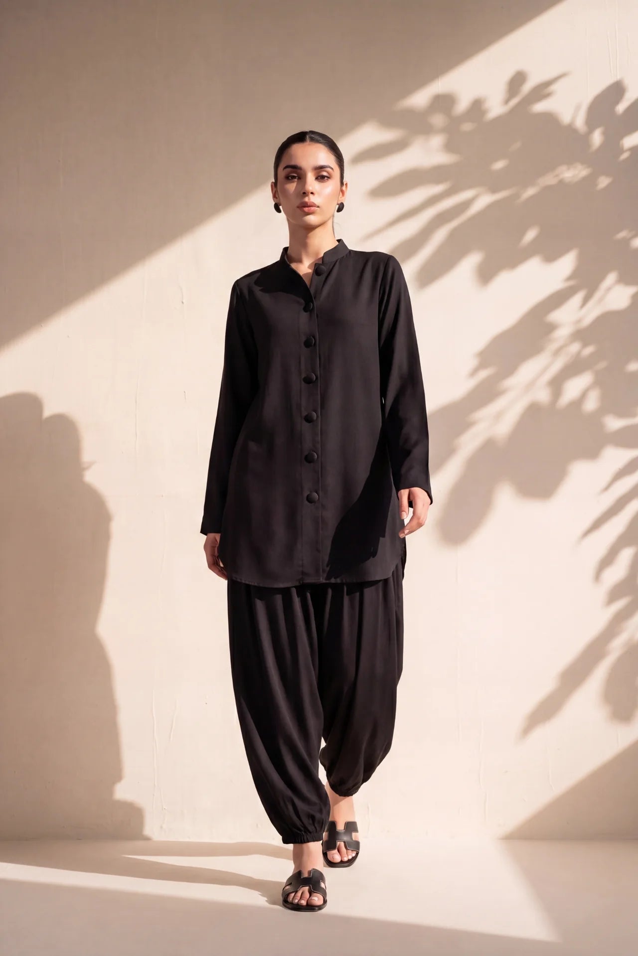HUMAYUN ALAMGIR WOMENSWEAR-Black balloon coords