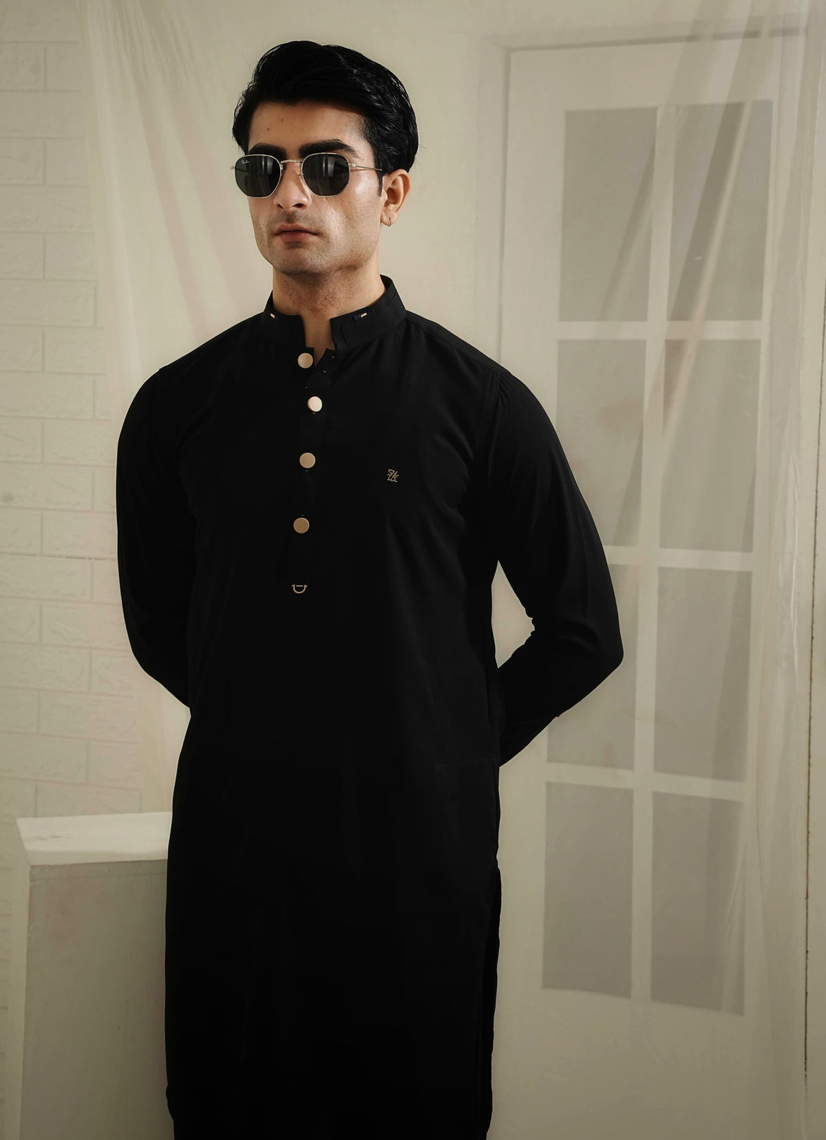 KUNZUL CHANNAR - Black bootcut kurta trouser