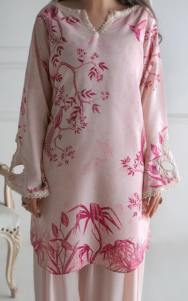 THREADS AND MOTIFS - Baby Pink Printed