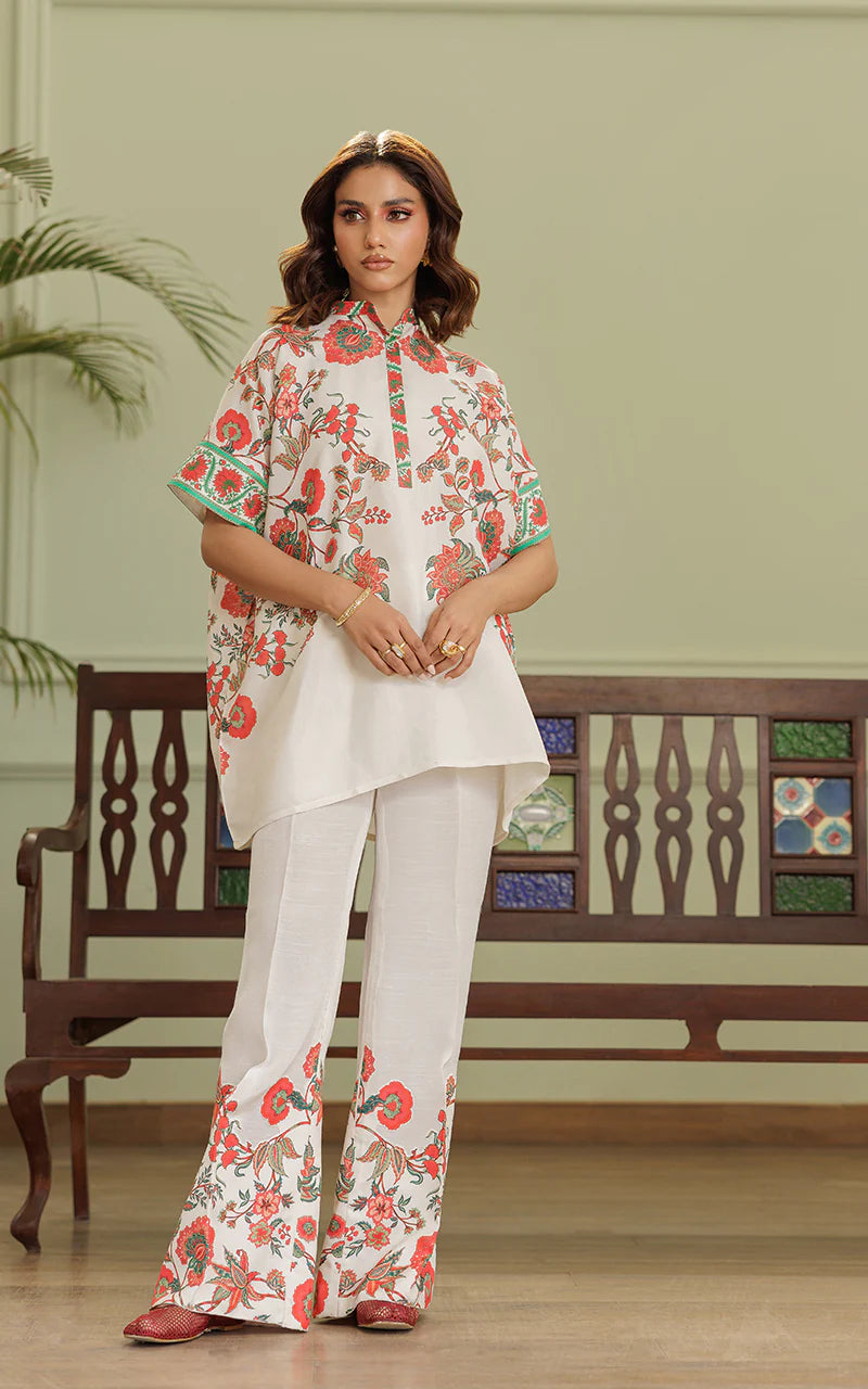 THREADS AND MOTIFS - Orange Floral 2pc  Suit
