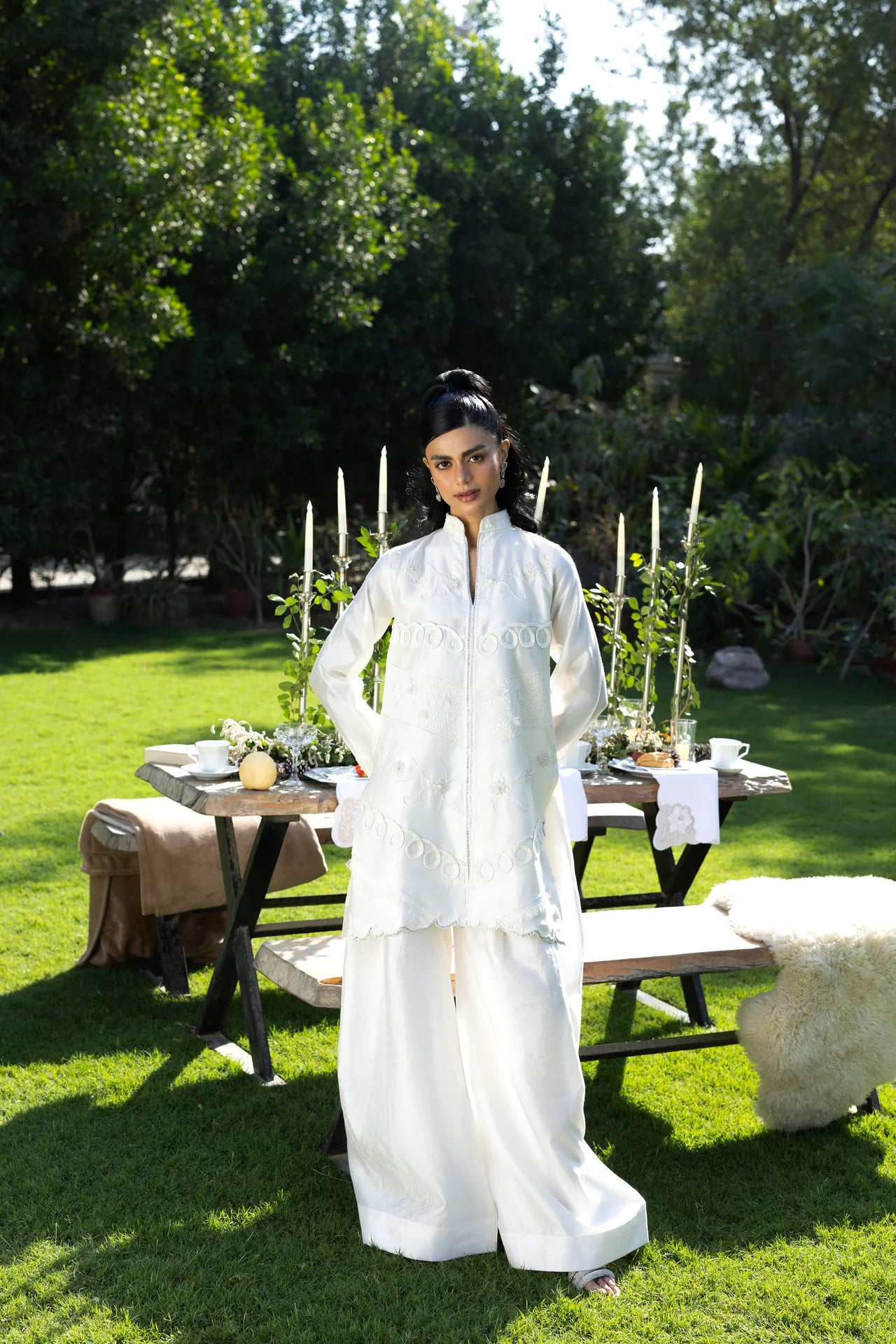 HUMAYUN ALAMGIR WOMENWEAR - White Lale