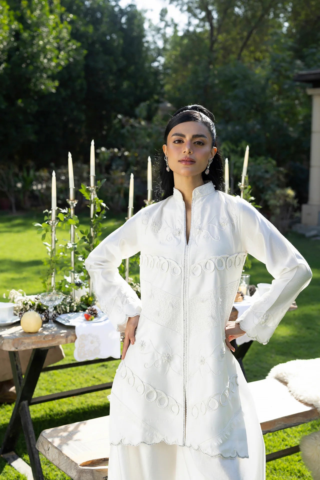 HUMAYUN ALAMGIR WOMENWEAR - White Lale