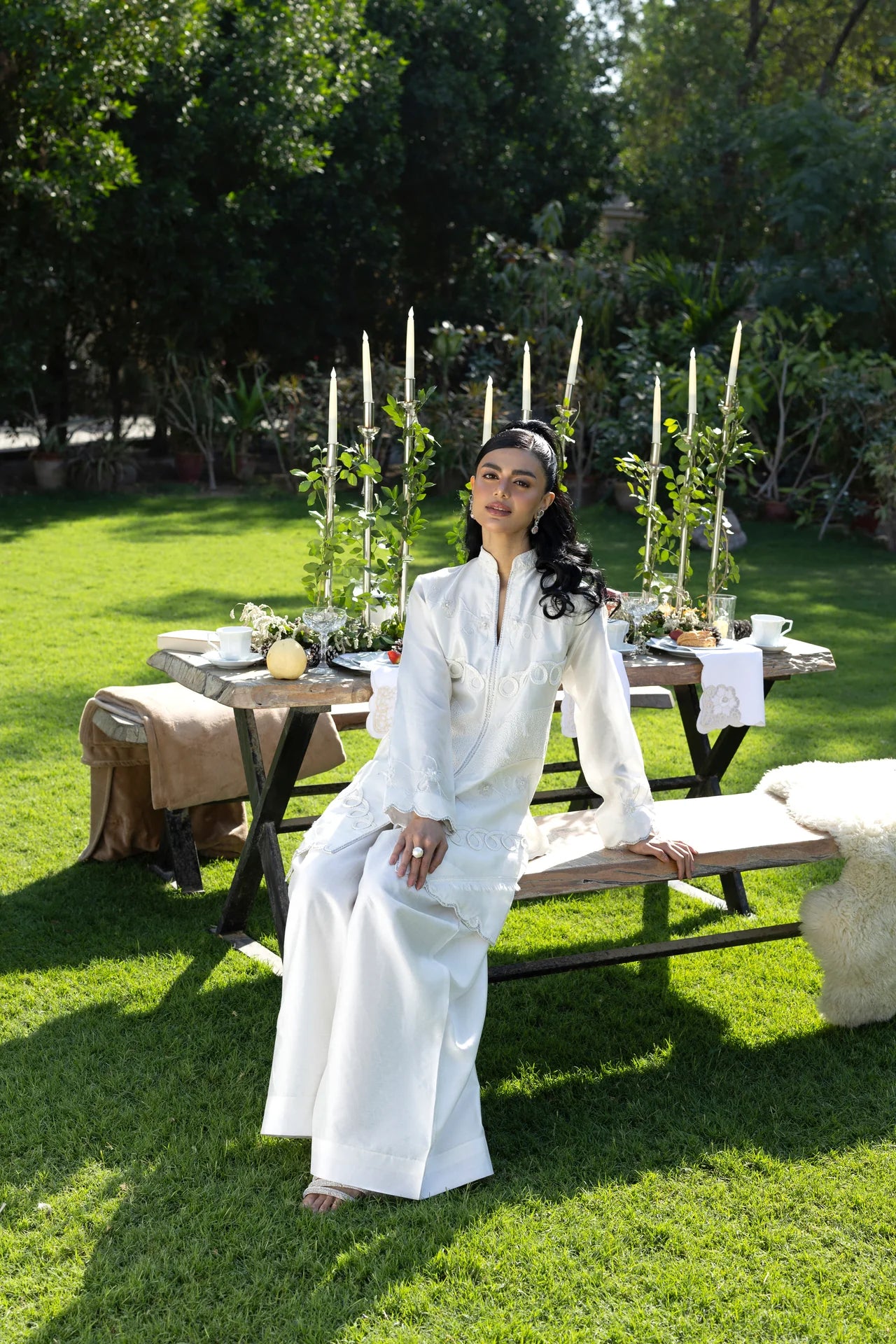 HUMAYUN ALAMGIR WOMENWEAR - White Lale