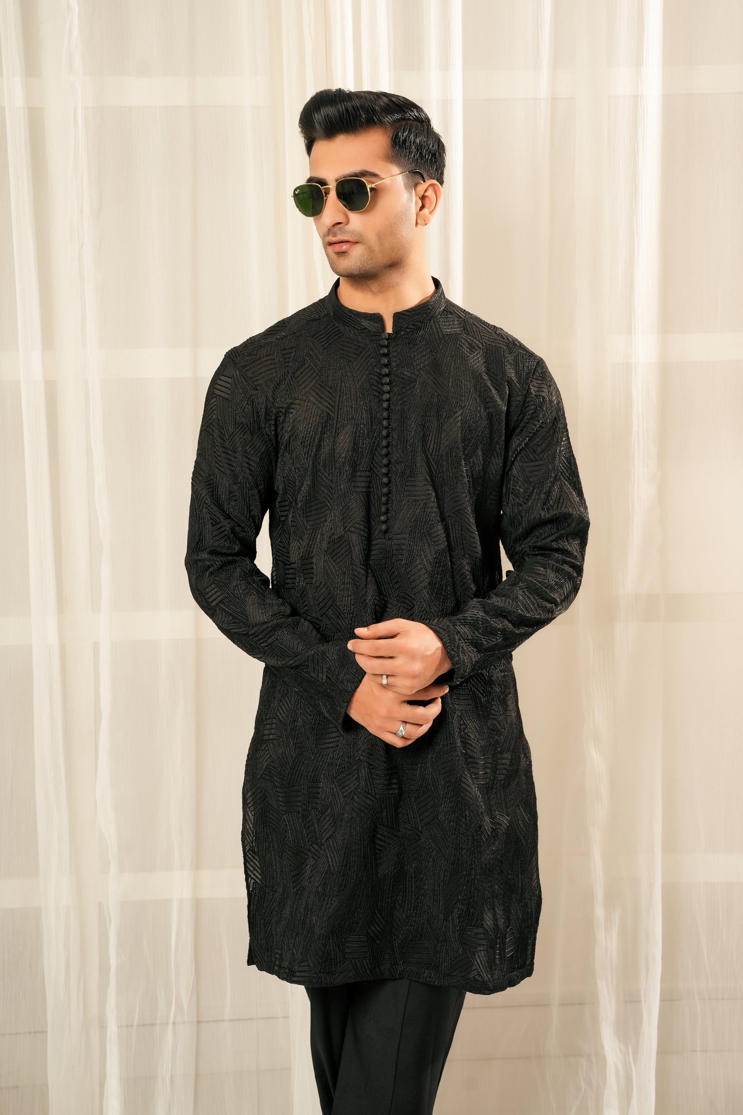 KUNZUL CHANNAR MENSWEAR - Thread Work Embroidered