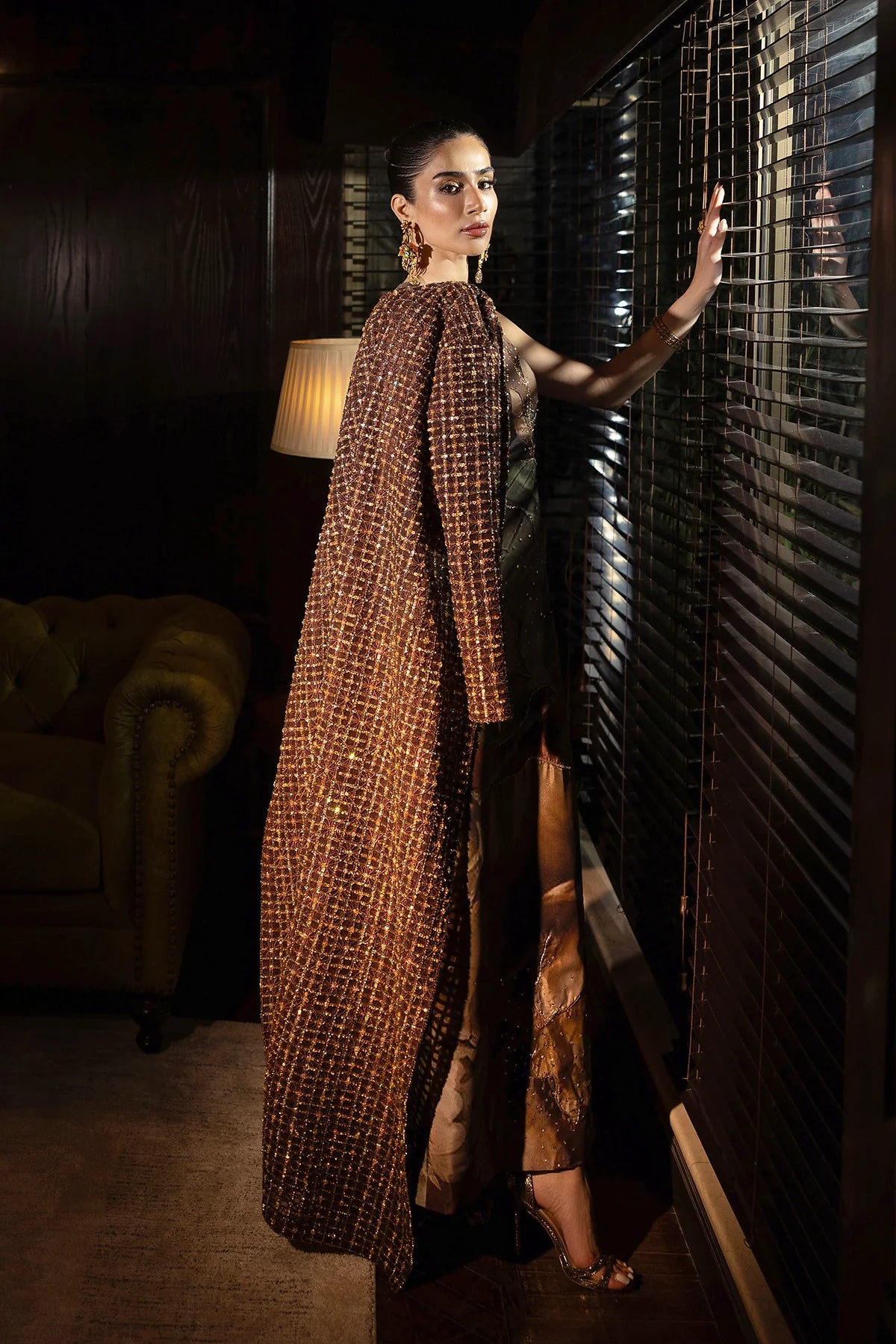 ERUM KHAN - Bronze Petals ( Made to Order)