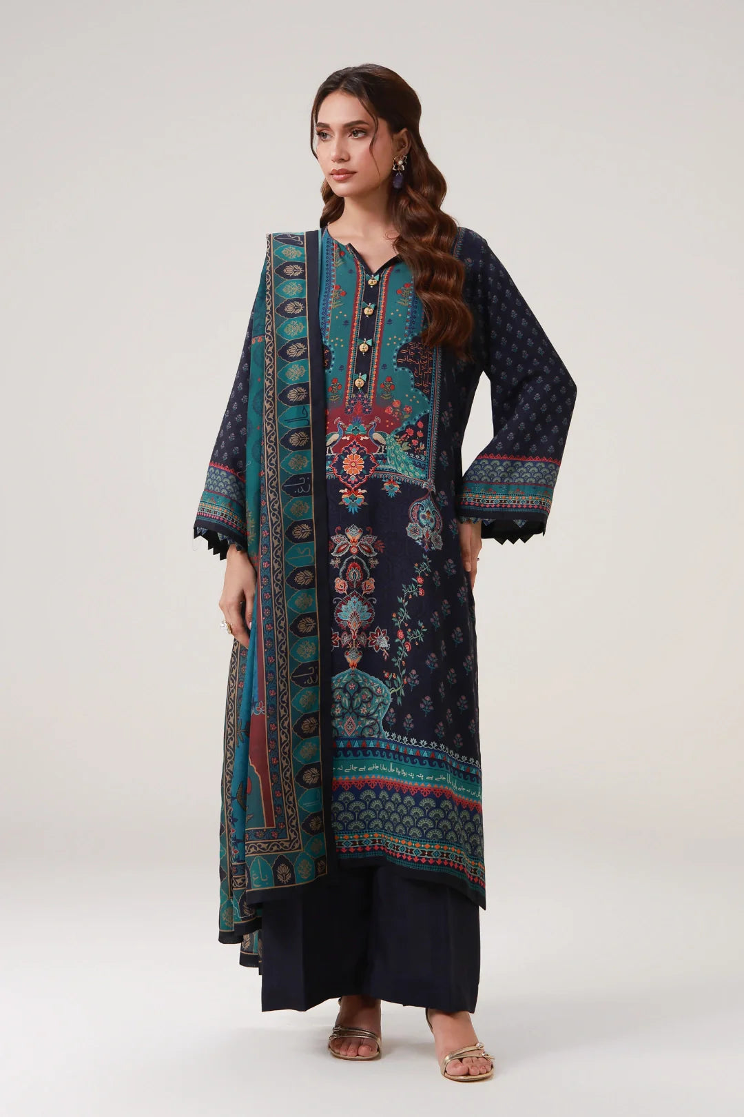 MANTO- Kashmala Co-ord Set Printed Blue