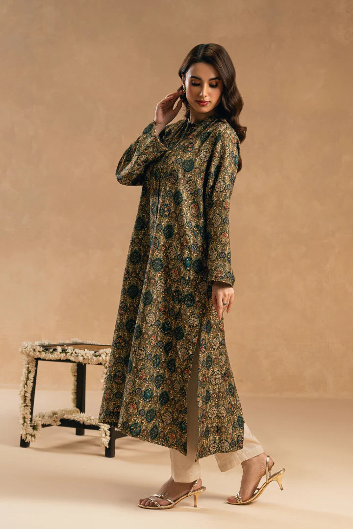 MANTO-Naseeb kurta Printed Green