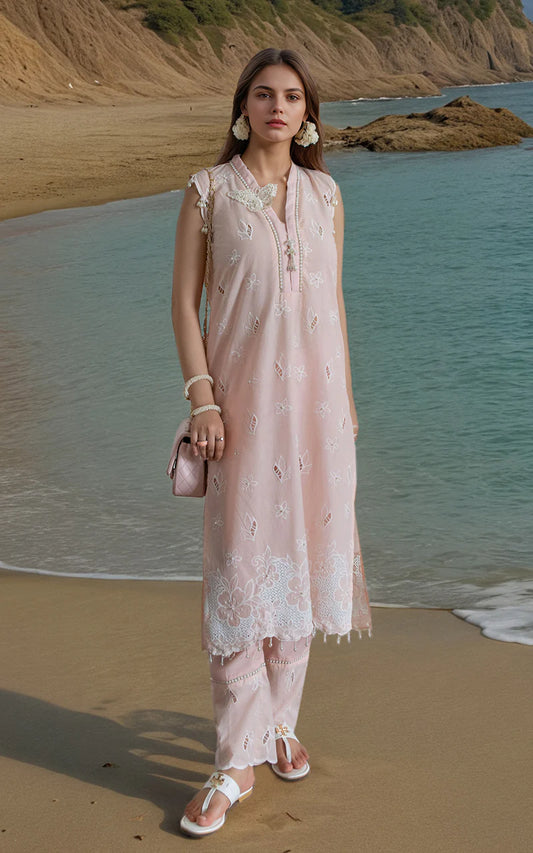 THREADS AND MOTIFS - Peach Sleeveless